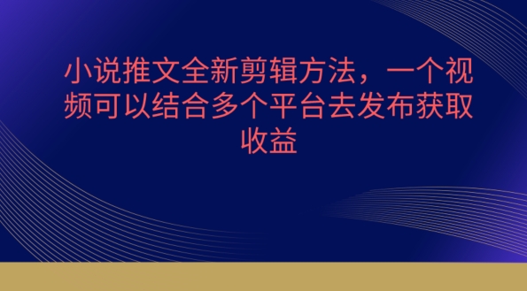 小说推文全新剪辑方法,一个视频可以结合多个平台去发布获取【揭秘】-聚富社