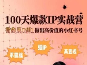 小红书100天爆款IP实战营,带你从0到1做出高价值的小红书号-聚富社
