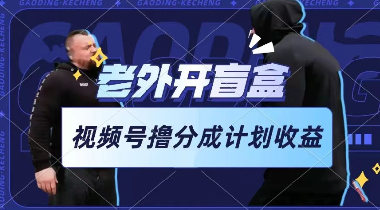 老外开盲盒视频,撸视频号分成计划收益,每天只需一小时,新手小白轻松上手【揭秘】-聚富社