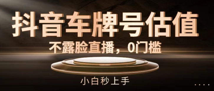抖音车牌号估值，不露脸直播，0门槛，小白秒上手【揭秘】-聚富社