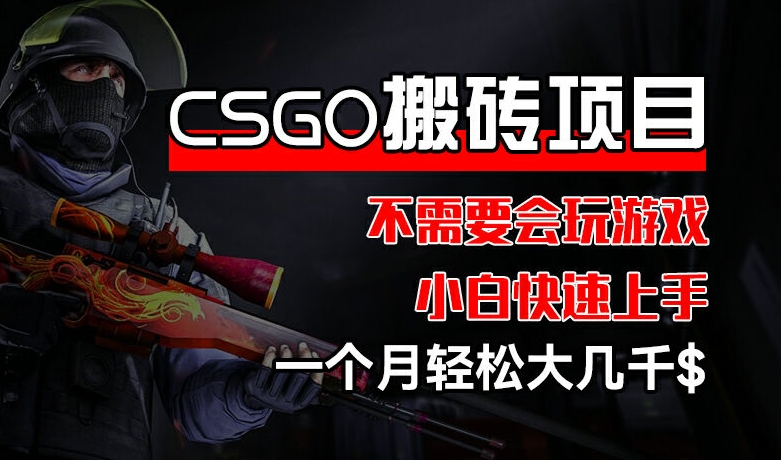 CSGO 装备搬砖项目,操作简单,不需要会玩游戏,小白也能快速上手,一个月轻松大几千【揭秘】-聚富社