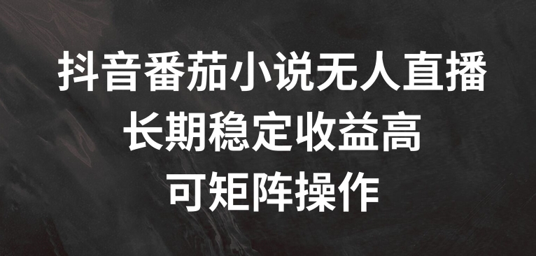 抖音番茄小说无人直播,长期稳定收益高,可矩阵操作【揭秘】-聚富社