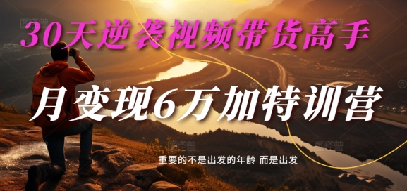 30天逆袭视频带货高手,单月变现6万加特训营-麦子甜-聚富社