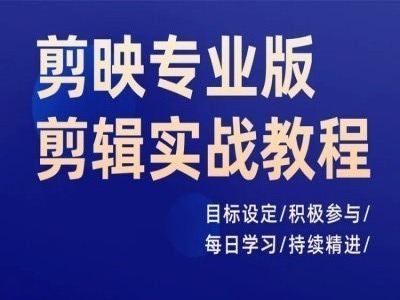 剪映专业版剪辑实战教程,目标设定/积极参与/每日学习/持续精进-聚富社