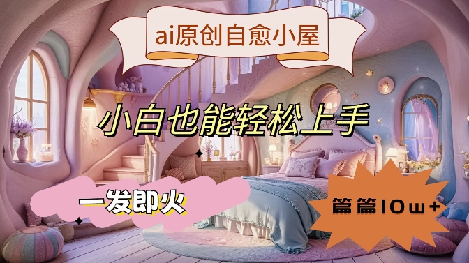 ai原创治愈小屋,小白也能轻松上手,一发即火,篇篇10w+【揭秘】-聚富社