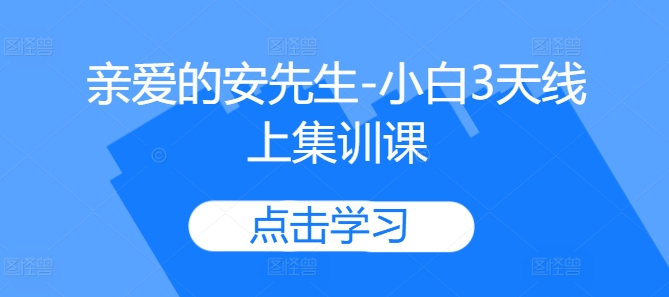 亲爱的安先生-小白3天线上集训课-聚富社