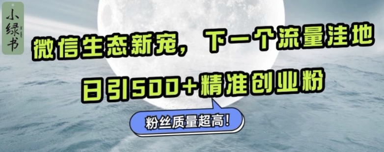 微信生态新宠小绿书:下一个流量洼地,日引500+精准创业粉,粉丝质量超高-聚富社
