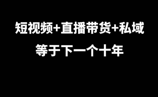 短视频+直播带货+私域等于下一个十年,大佬7年实战经验总结-聚富社