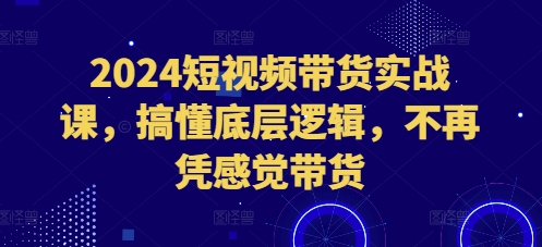 2024短视频带货实战课,搞懂底层逻辑,不再凭感觉带货-聚富社