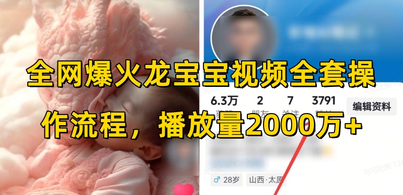 全网爆火龙宝宝视频全套操作流程,播放量2000万+-聚富社