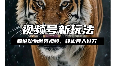 利用动物世界解说视频,赚分成计划收益,轻松月入过W,操作简单【揭秘】-聚富社
