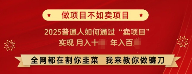 必看,做项目不如卖项目,2025普通人如何通过“卖项目”实现月入十个,年入百个-聚富社