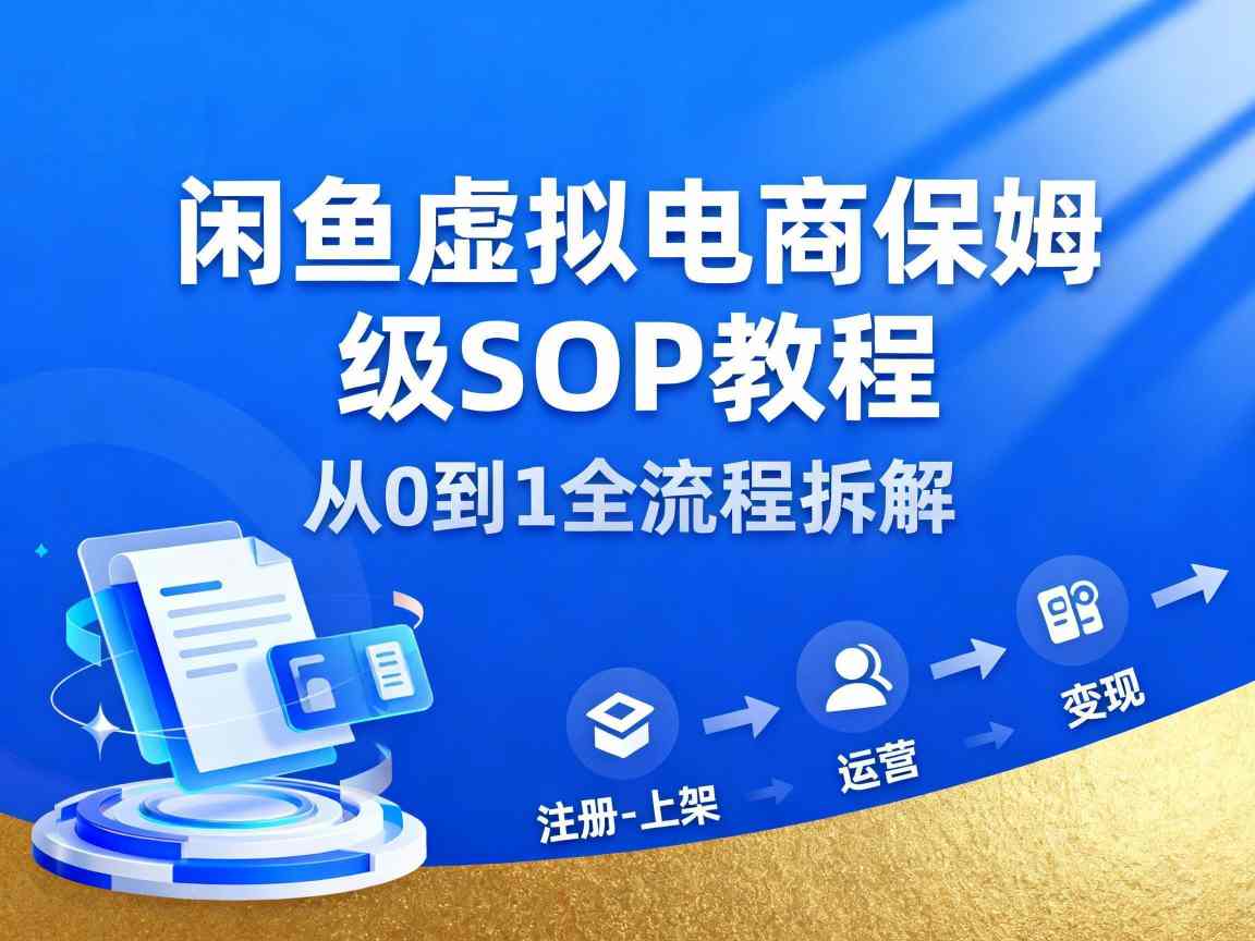闲鱼虚拟电商,月入轻松过1W,保姆级SOP教程-聚富社