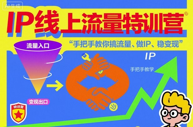 IP线上流量特训营，手把手教你搞流量、做IP、稳变现-聚富社