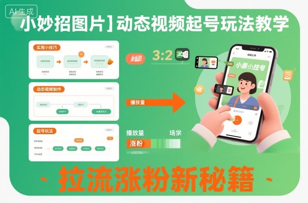 小妙招图片＋动态视频起号玩法教学，拉流涨粉新秘籍-聚富社