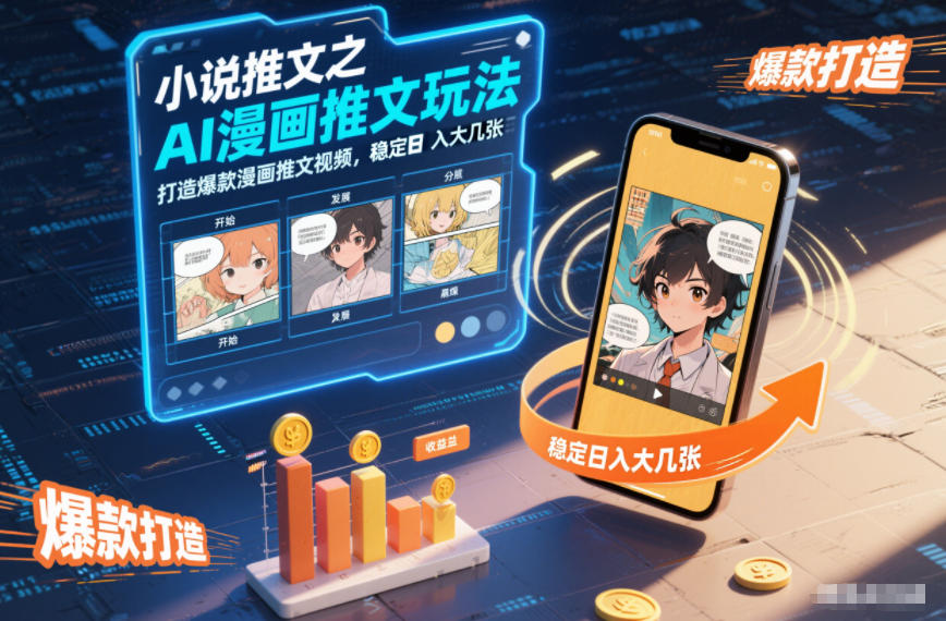 小说推文之AI漫画推文玩法，打造爆款漫画推文视频，稳定日入大几张-聚富社