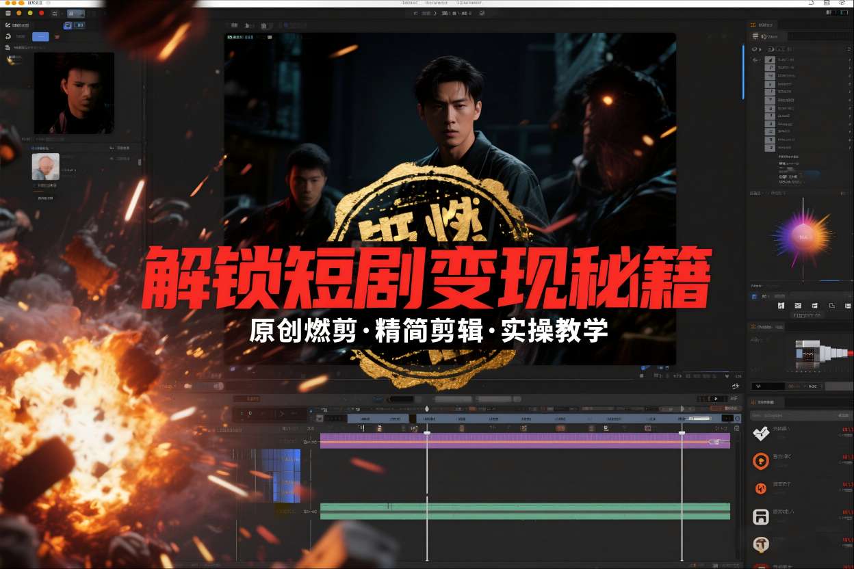 短剧拉新之原创燃剪精简剪辑实操课，解锁短剧变现秘籍-聚富社