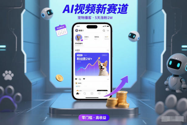 AI视频新赛道，宠物播客仅注册5天涨粉2W，收益非常可观-聚富社