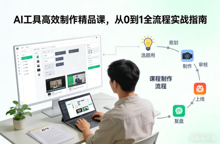 AI工具高效制作精品课，从0到1全流程实战指南-聚富社