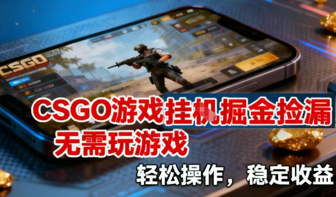 CSGO游戏挂G掘金捡漏，不需要玩游戏，操作简单，收益稳定【揭秘】-聚富社