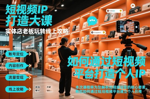 短视频ip打造大课，实体店老板玩转线上攻略-聚富社