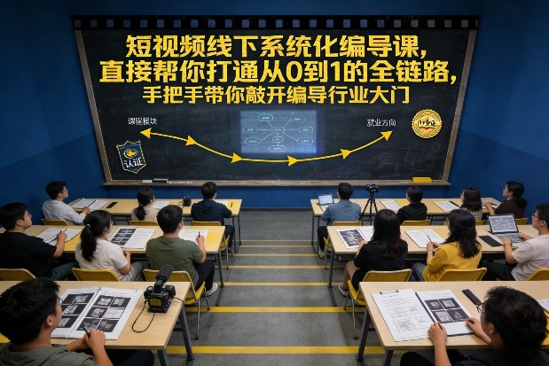 短视频线下系统化编导课，直接帮你打通从0到1的全链路，手把手带你敲开编导行业大门-聚富社
