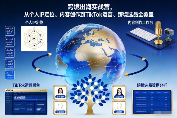 跨境出海实战营，从个人IP定位、内容创作到TikTok运营、跨境选品全覆盖-聚富社