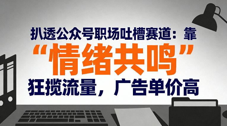 扒透公众号职场吐槽赛道：靠“情绪共鸣”狂揽流量，广告单价高-聚富社