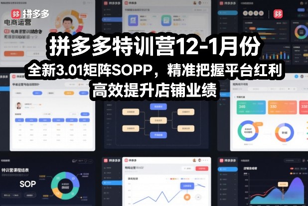 拼多多特训营12-1月份，全新3.01矩阵Sop，精准把握平台红利，高效提升店铺业绩-聚富社