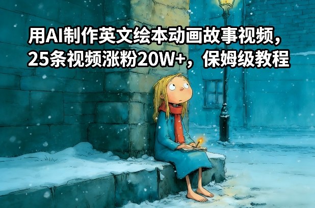 用AI制作英文绘本动画故事视频，25条视频涨粉20W+，保姆级教程-聚富社