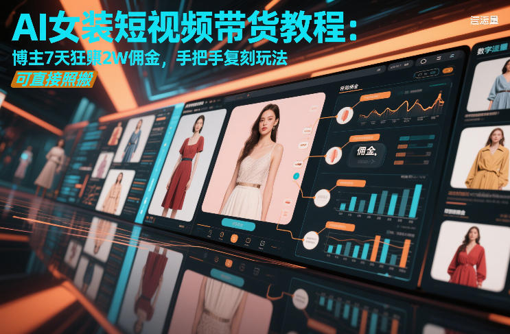 AI女装短视频带货教程：博主7天狂賺2W佣金，手把手复刻玩法，可直接照搬-聚富社