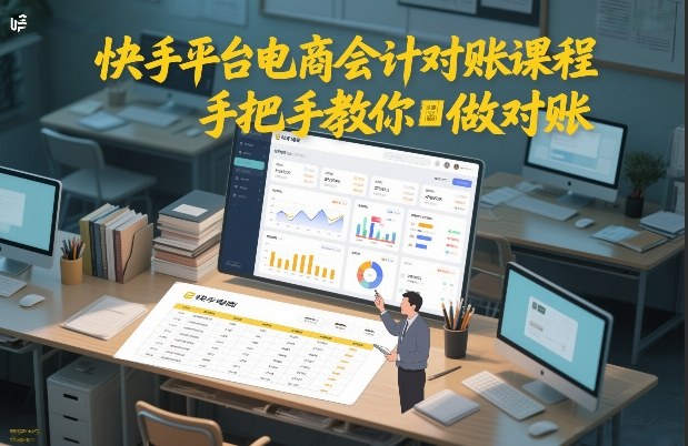 快手平台电商会计对账课程，手把手教你做对账-聚富社