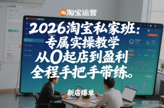 2026淘宝私家班：专属实操教学，从0起店到盈利，全程手把手带练-聚富社