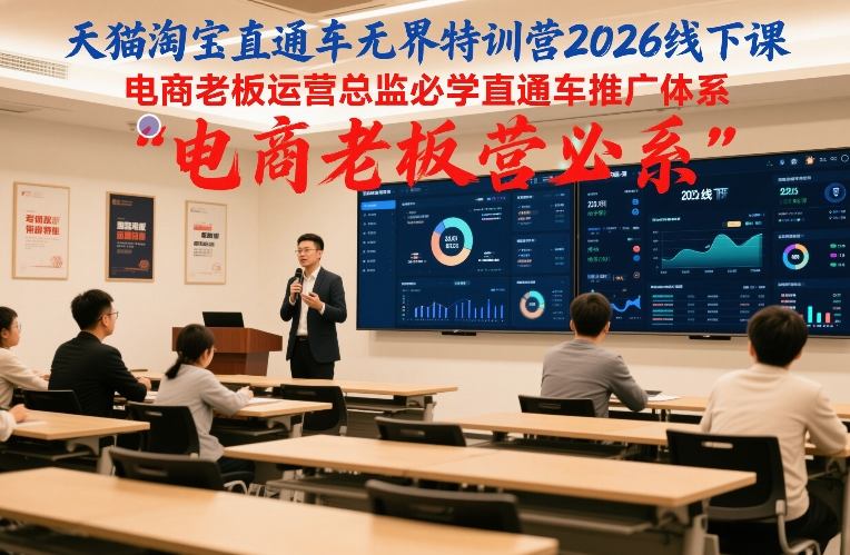 天猫淘宝直通车无界特训营2026线下课，电商老板运营总监必学直通车推广体系-聚富社