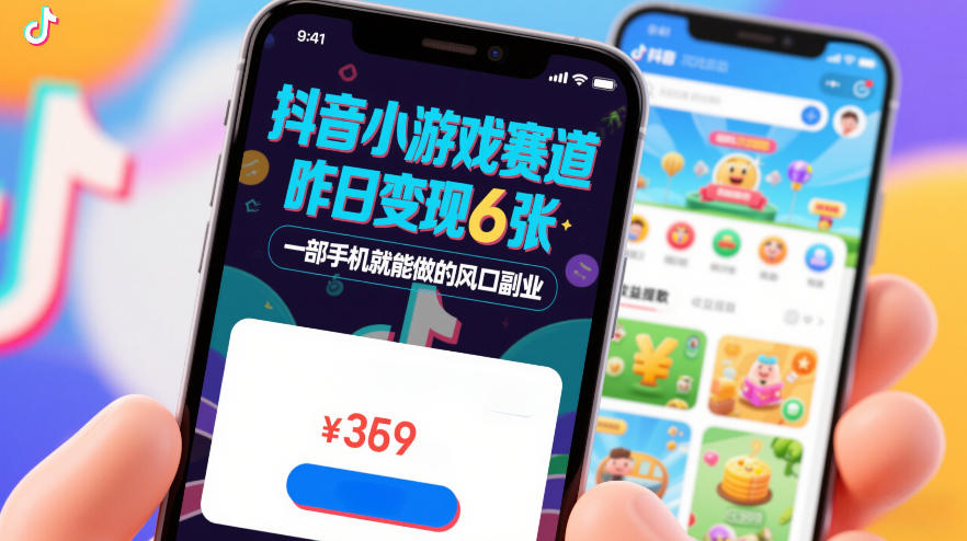 抖音小游戏赛道，昨日变现600+，零基础一部手机就能做的风口副业【揭秘】-聚富社