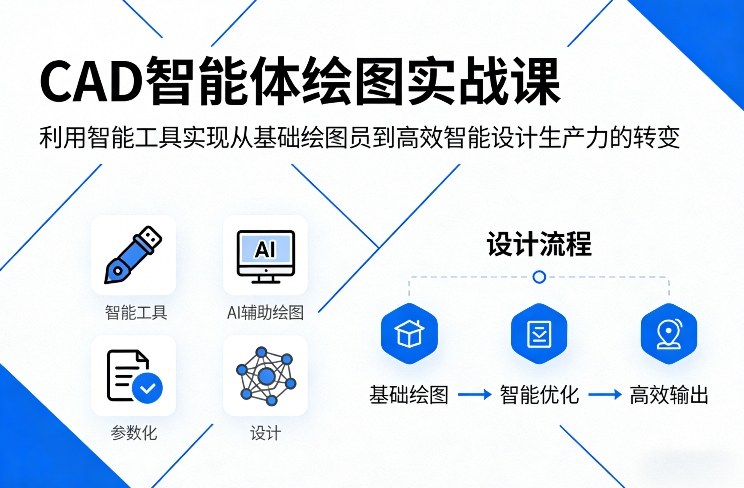 CAD智能体绘图实战课，利用智能工具，实现从基础绘图员到高效智能设计生产力的转变-聚富社