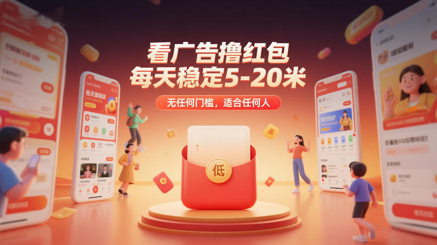 看广告撸红包，每天稳定5-20米，无任何门槛，适合任何人-聚富社