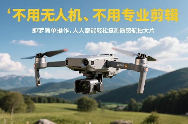 不用无人机、不用专业剪辑，即梦简单操作，人人都能轻松复刻质感航拍大片-聚富社