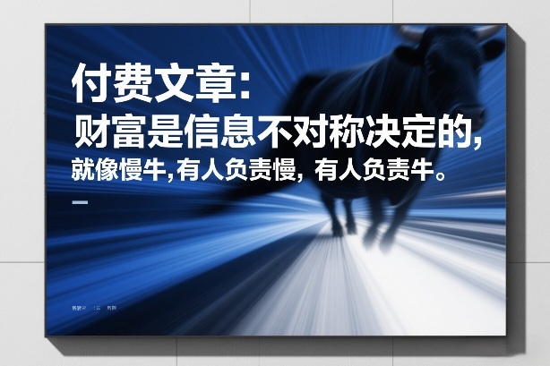 付费文章：财富是信息不对称决定的，就像慢牛，有人负责慢，有人负责牛-聚富社