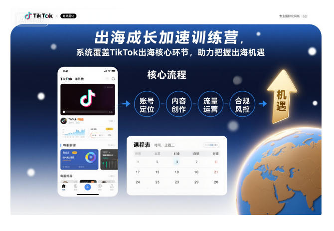 出海成长加速训练营，系统覆盖TikTok出海核心环节，助力把握出海机遇（更新）-聚富社