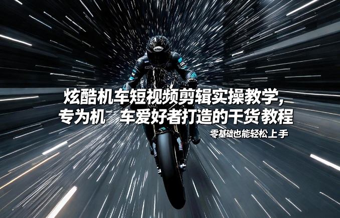 炫酷机车短视频剪辑实操教学，专为机车爱好者打造的干货教程，零基础也能轻松上手-聚富社