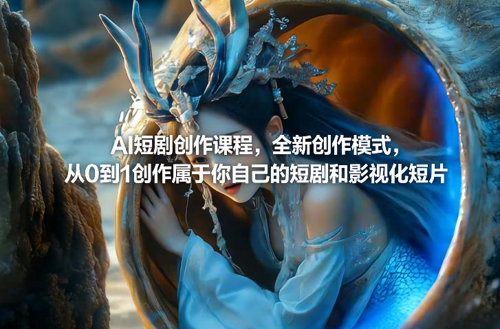 AI短剧创作课程，全新创作模式，从0到1创作属于你自己的短剧和影视化短片-聚富社
