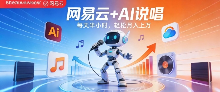 网易云+AI说唱，每天半小时，AI内容创作+流量变现，轻松月入1W-聚富社