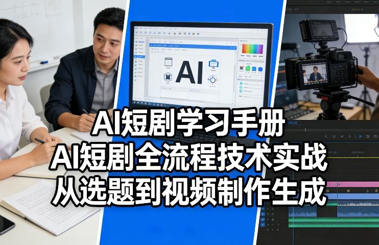 AI短剧学习手册，AI短剧全流程技术实战，从选题到视频制作生成-聚富社