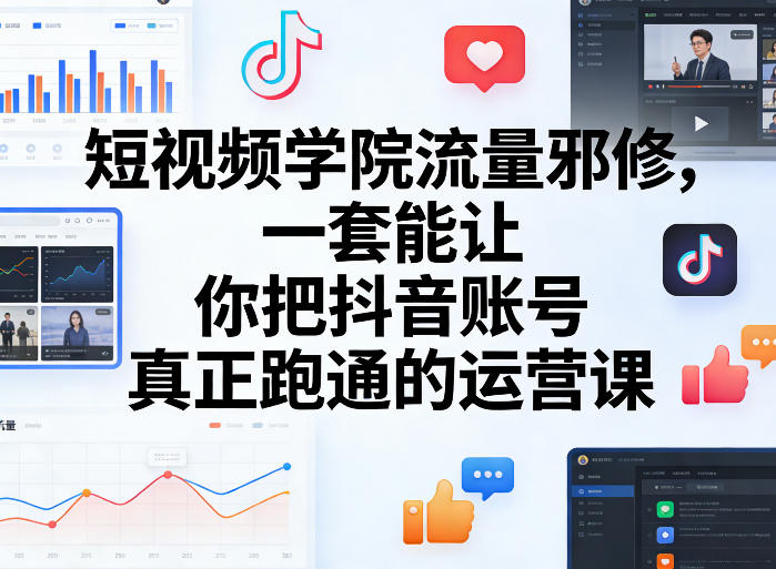 短视频学院流量邪修，一套能让你把抖音账号真正跑通的运营课-聚富社