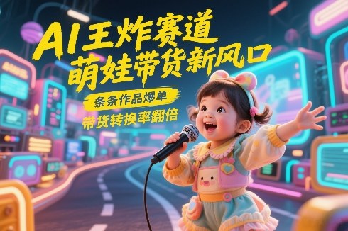AI王炸赛道，萌娃带货新风口，条条作品爆单，带货转换率翻倍，核心逻辑拆解-聚富社