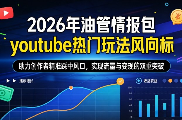 2026年油管情报包，youtube热门玩法风向标，助力创作者精准踩中风口，实现流量与变现的双重突破（更新）-聚富社