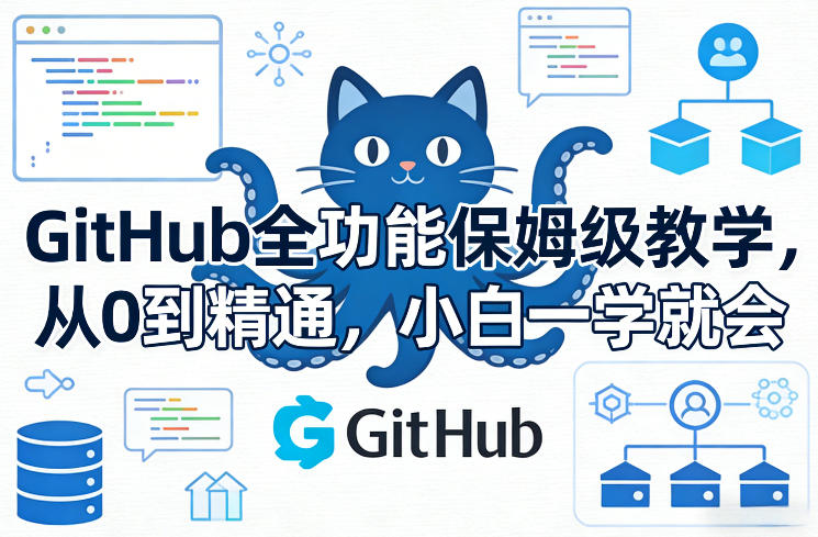 GitHub全功能保姆级教学，从0到精通，小白一学就会-聚富社