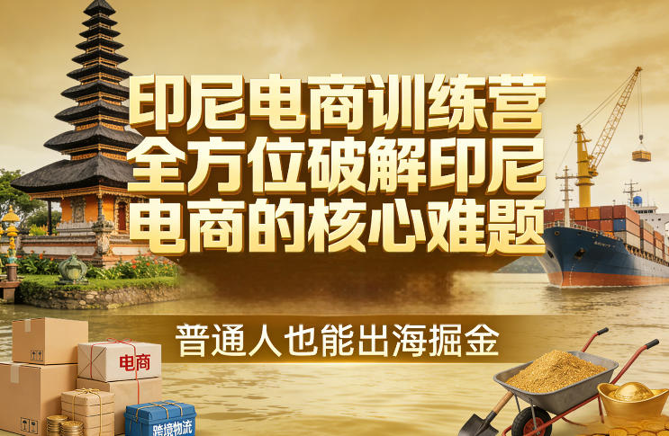 印尼电商训练营，全方位破解印尼电商的核心难题，普通人也能出海掘金-聚富社