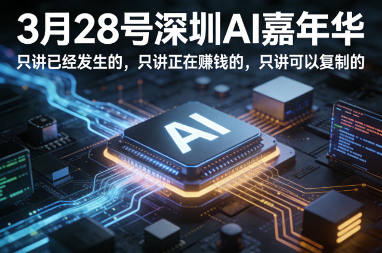 3月28号深圳AI嘉年华，只讲已经发生的，只讲正在賺钱的，只讲可以复制的-聚富社